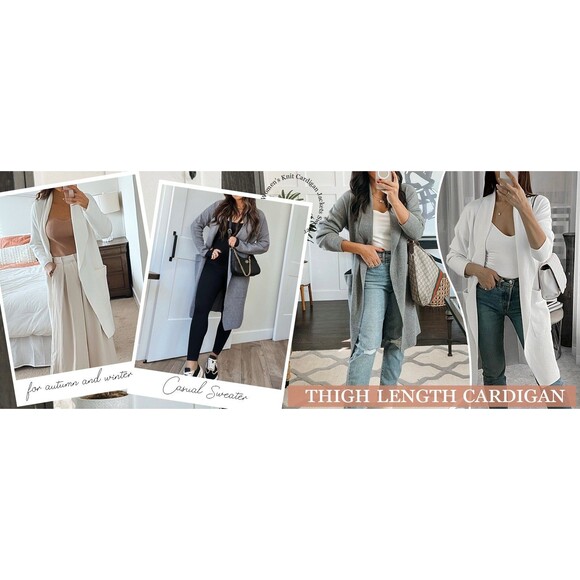 ANRABESS Women's Long Cardigan Fall Fashion Casual Oversized Knit Sweater, Small - Picture 9 of 13